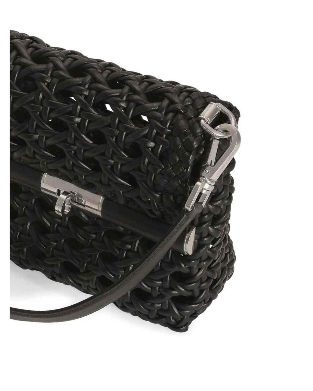 Dolce & Gabbana Black Shoulder Bag With A Pierced Effect for men