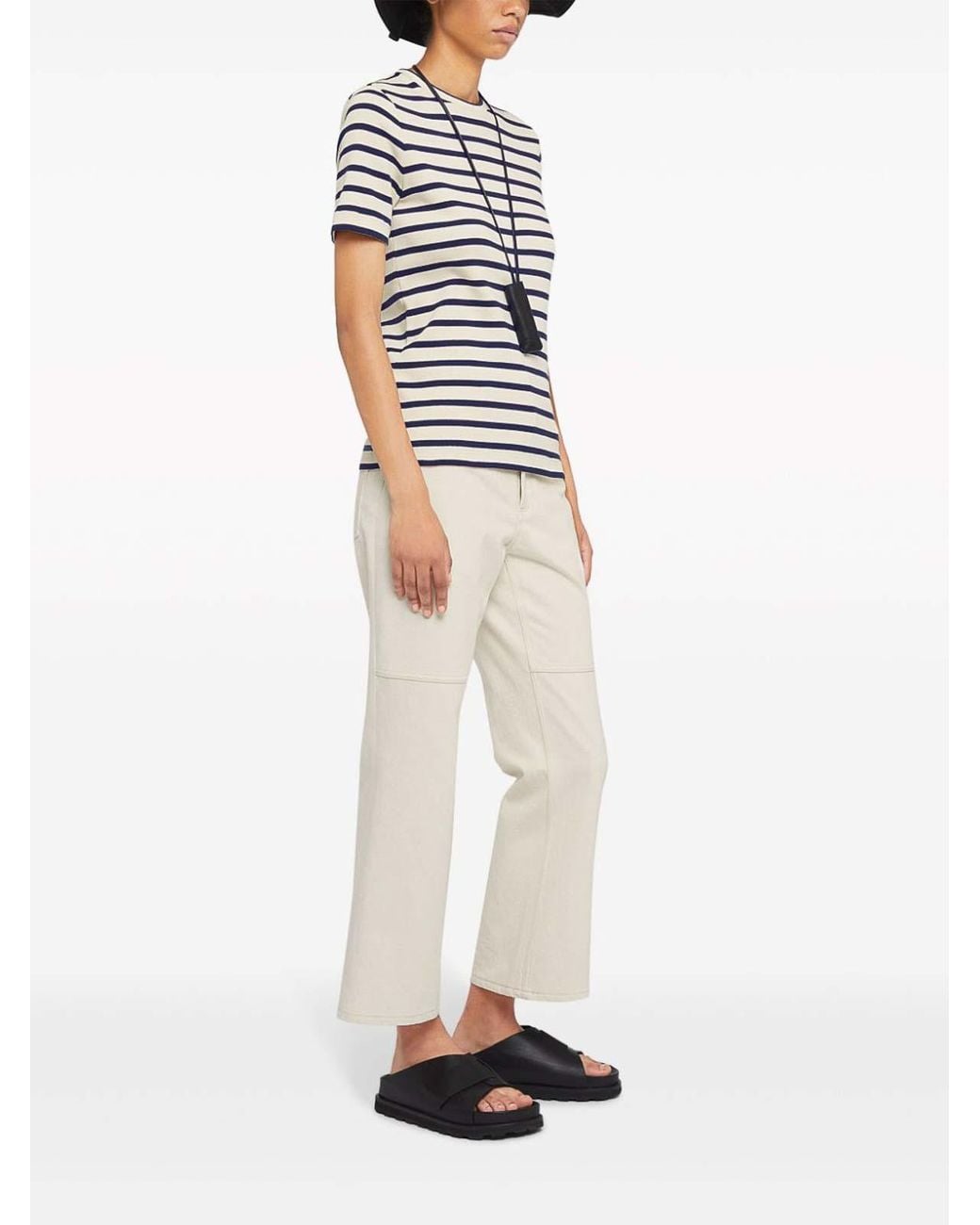 Jil Sander White Striped T-Shirt