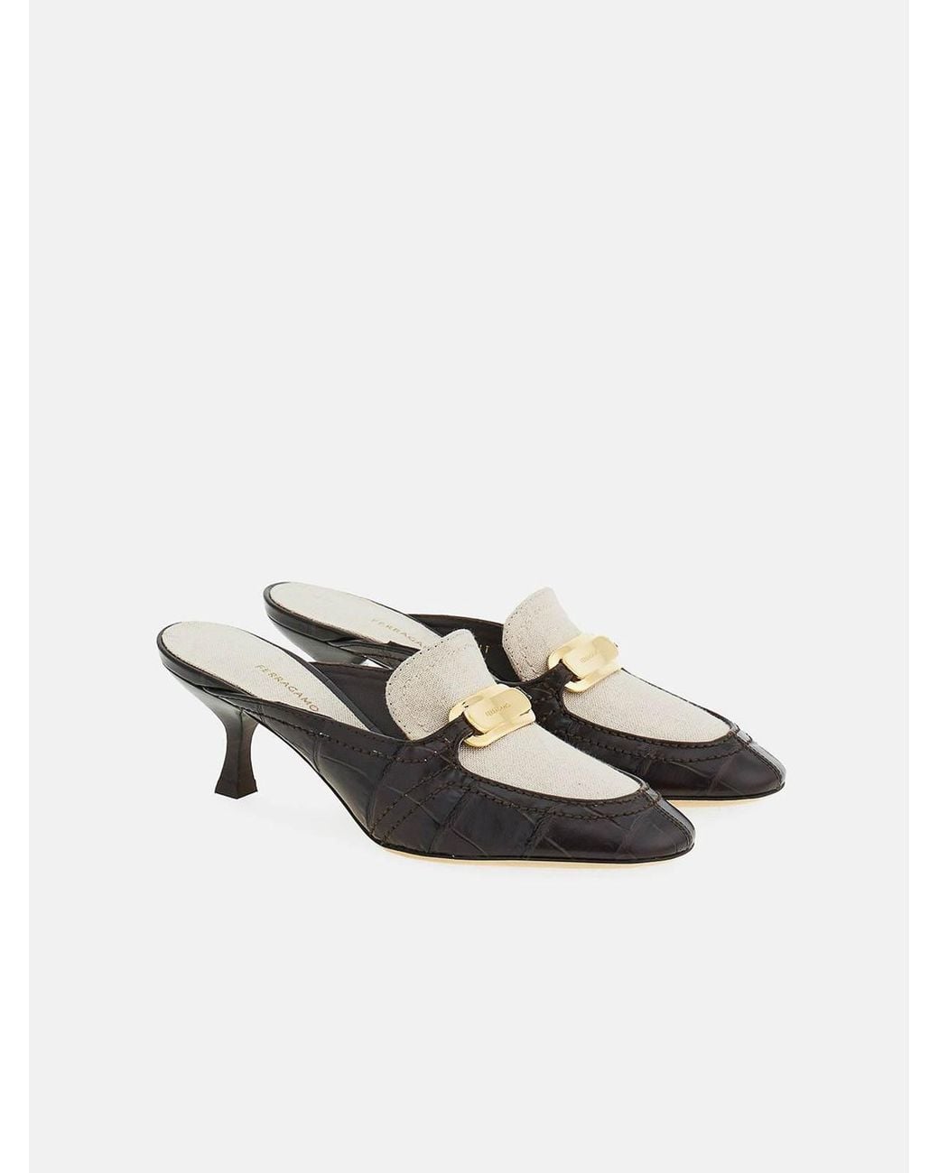 Ferragamo White Sabot