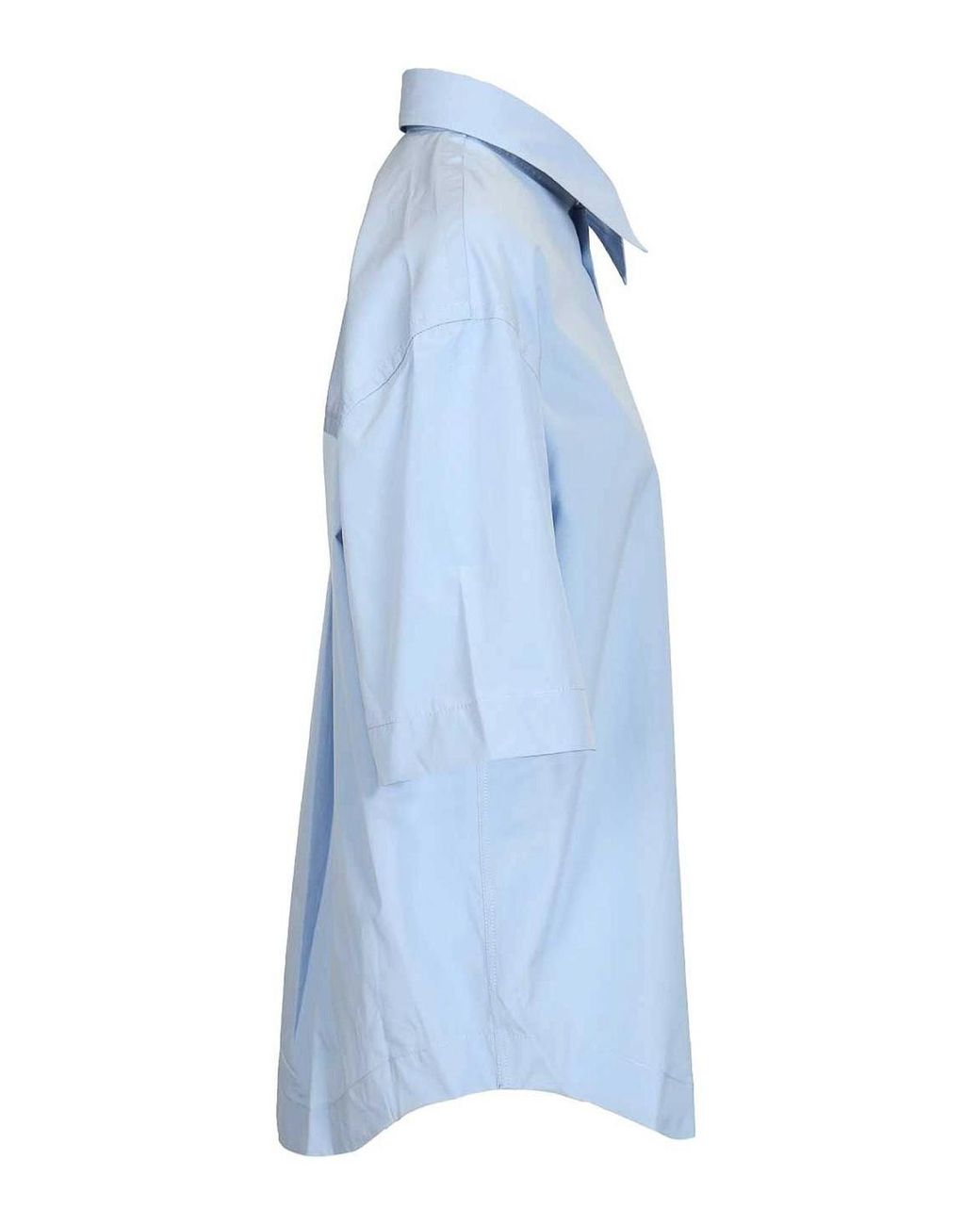 AMI Blue Short-Sleeved Poplin Shirt