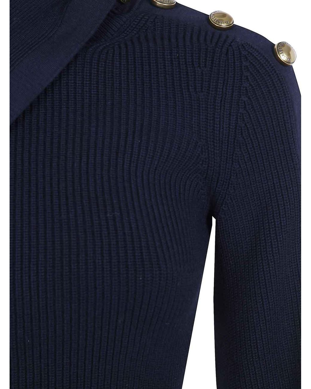 Elisabetta Franchi Blue Tricot Round Neck Sweater