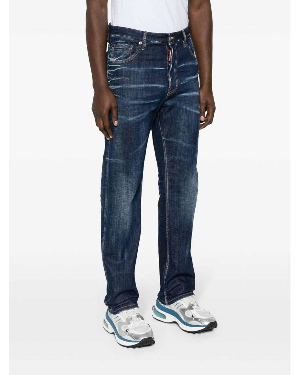 DSquared² Blue Mid-Rise Skinny Jeans for men