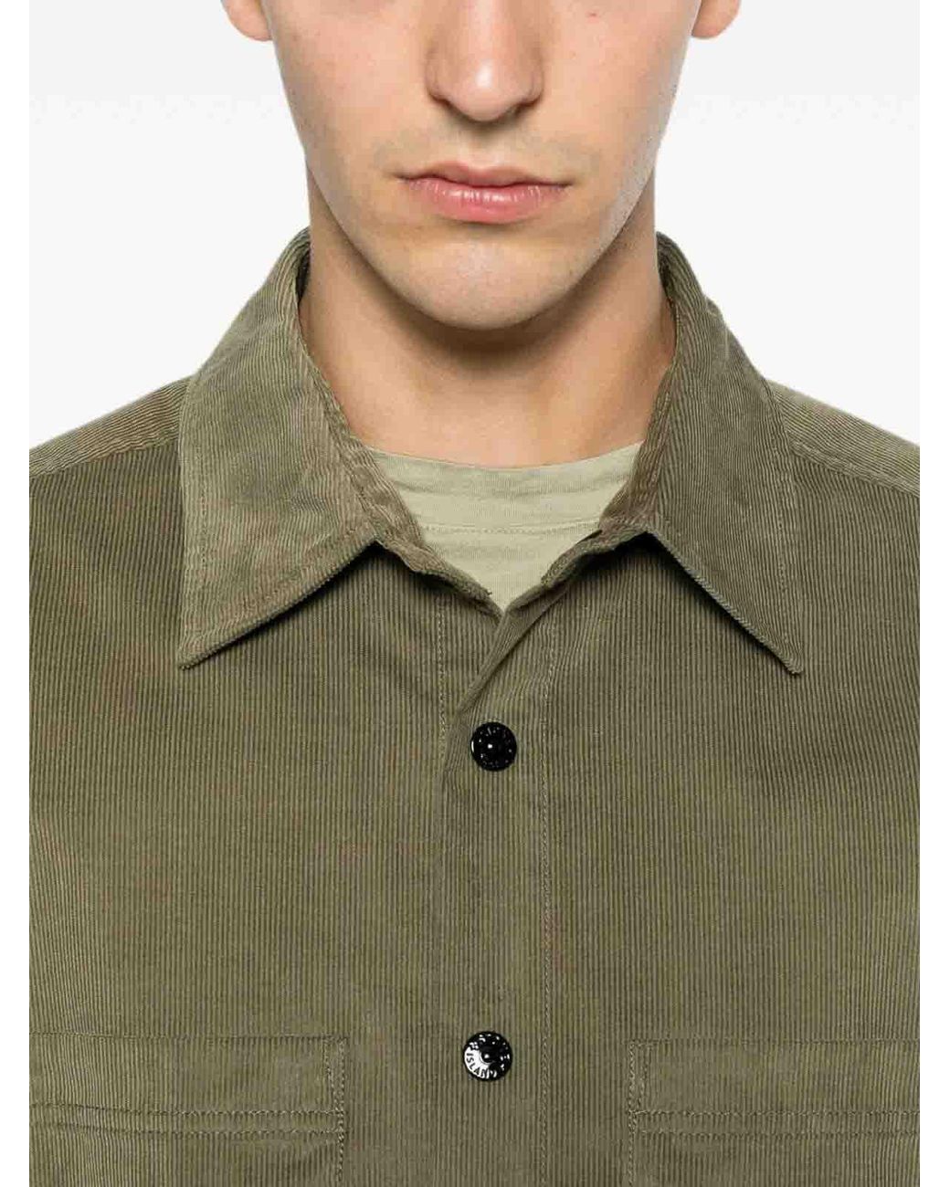 Stone Island Green Corduroy Shirt for men