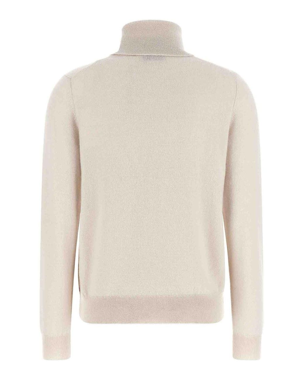Ballantyne White New Diamond Turtleneck Sweater
