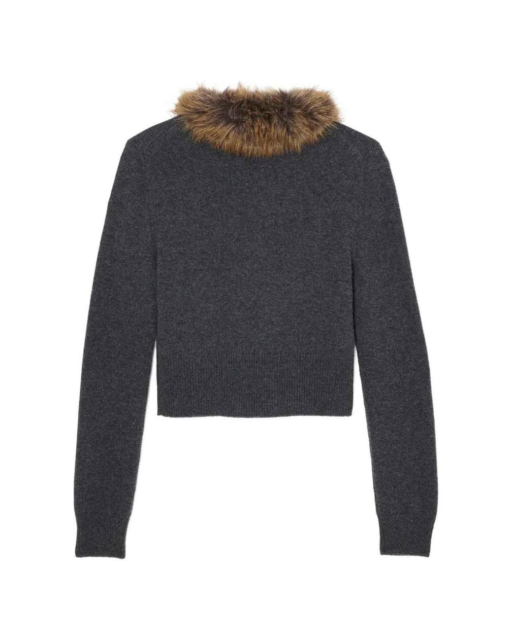 Marc Jacobs Black Faux Fur Lined Cardigan