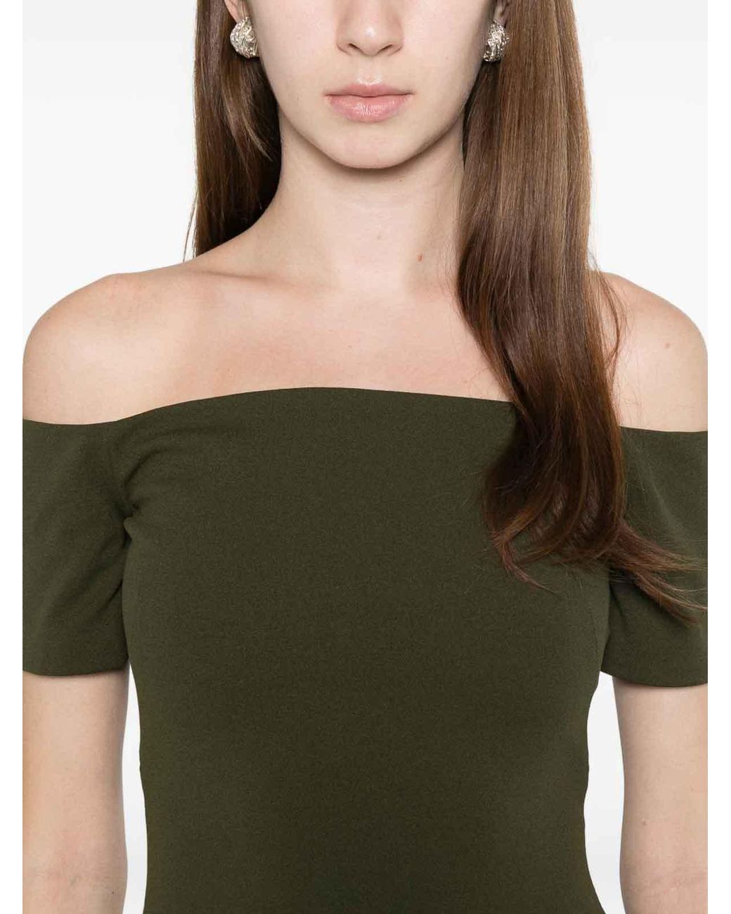 Solace London Green Dress With Shoulders