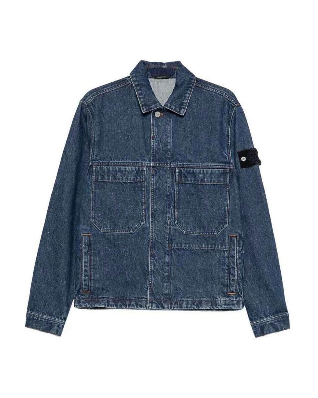 Stone Island Blue Medium Wash Jacket for men