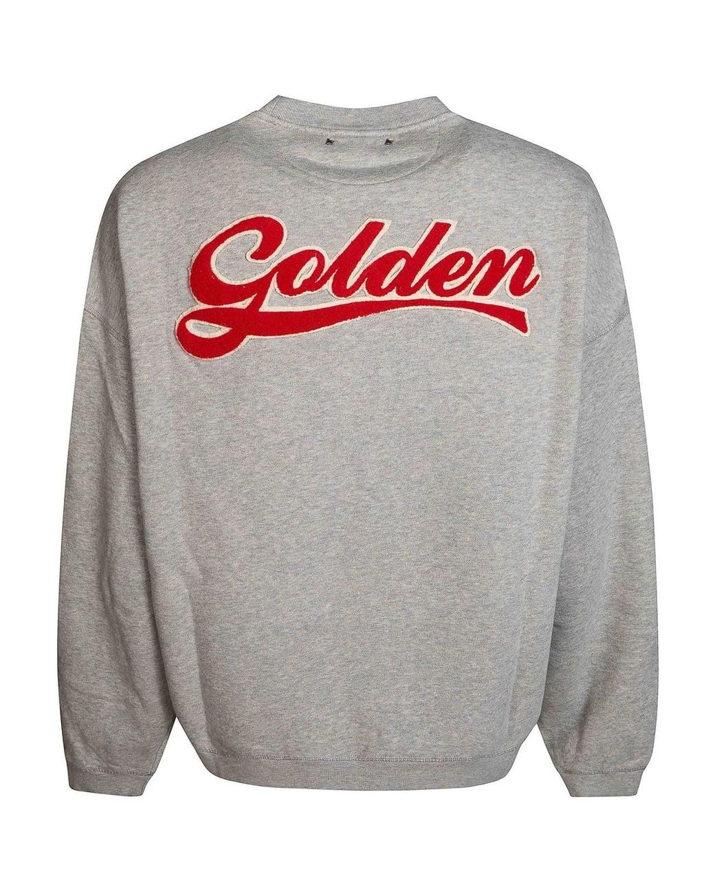 Golden Goose Deluxe Brand Gray Slub Cotton Fleece Sweatshirt With Embroidered Detail for men
