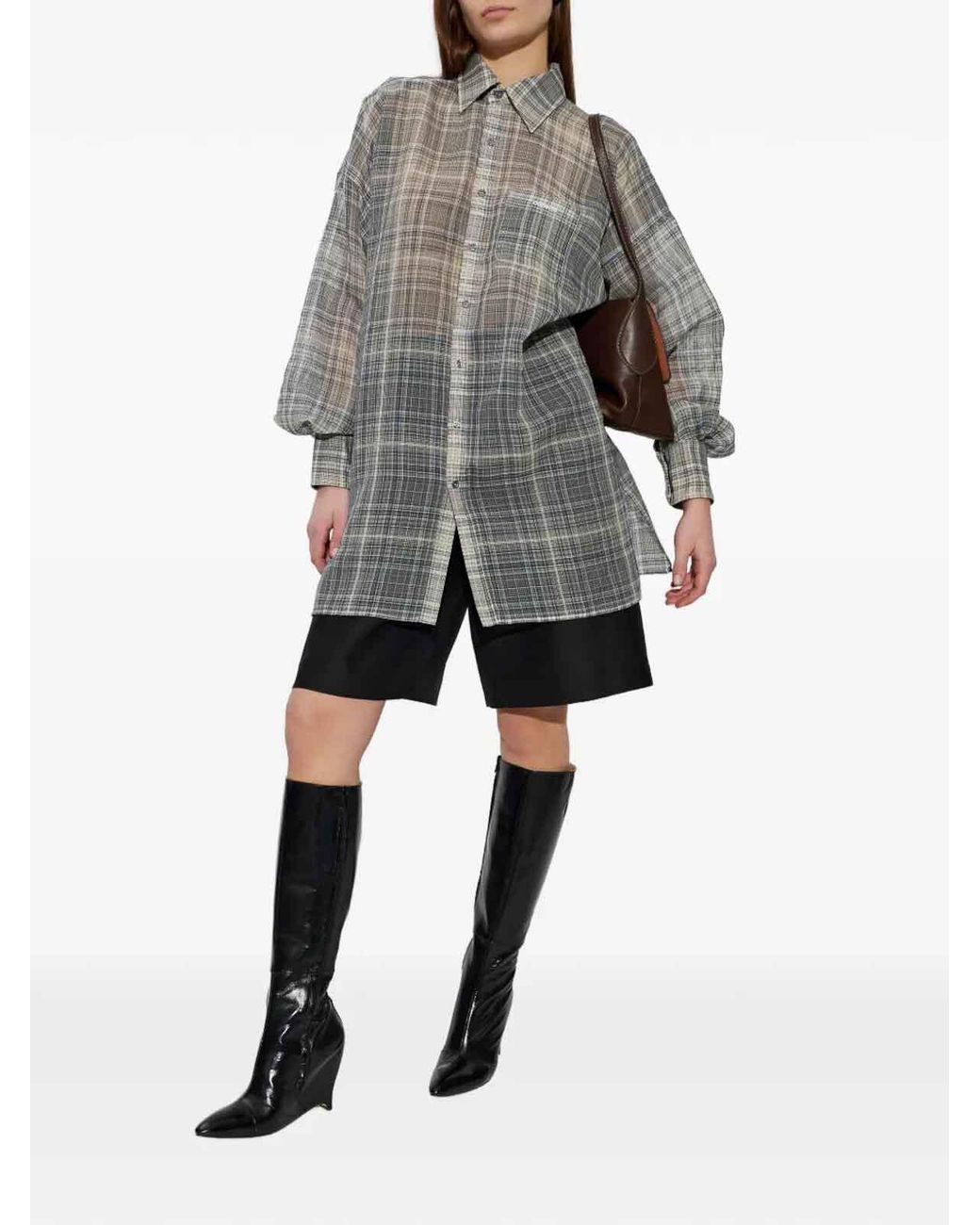 Coperni Gray Zero Waste Checked Shirt