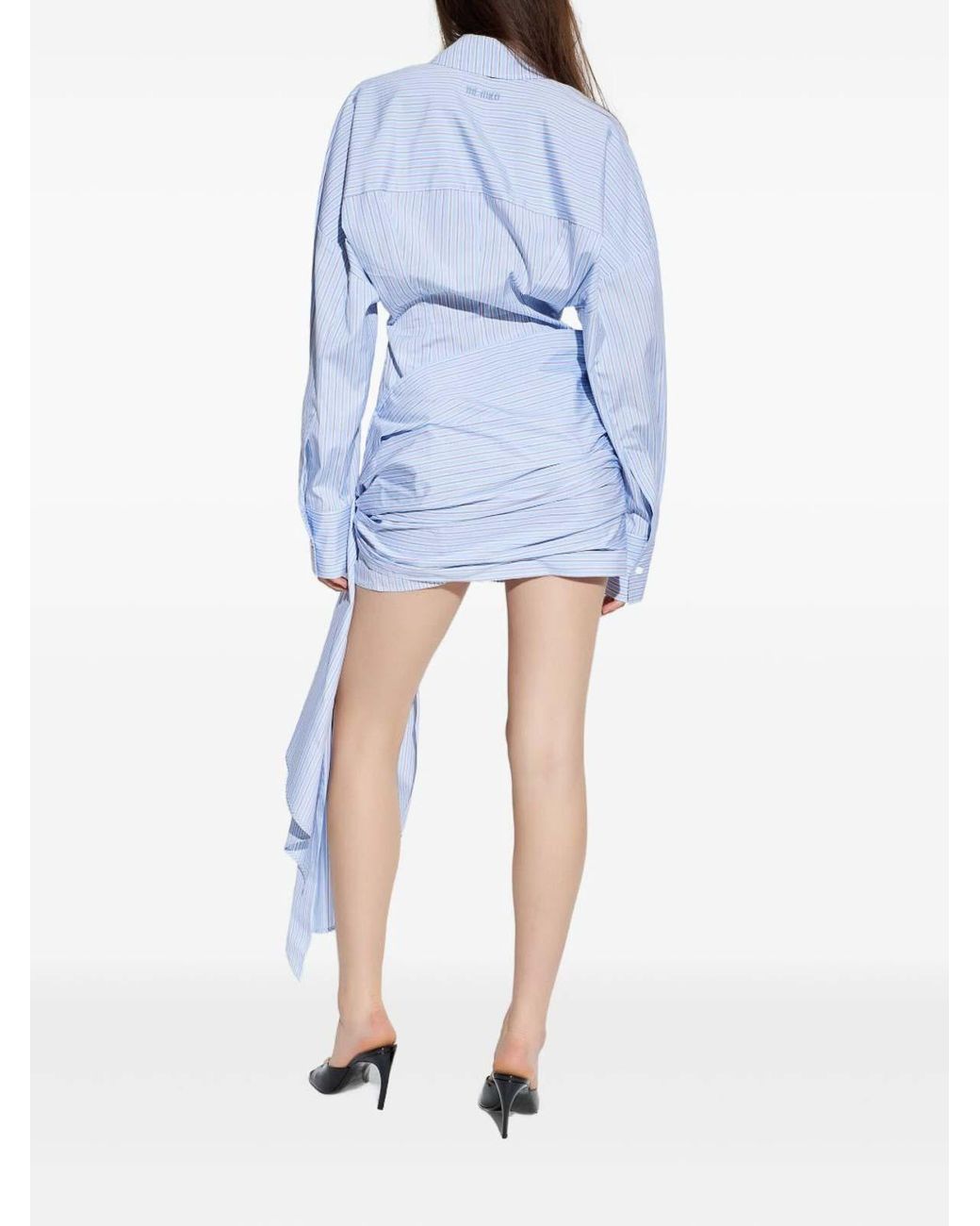 The Attico Blue Short Striped Dress