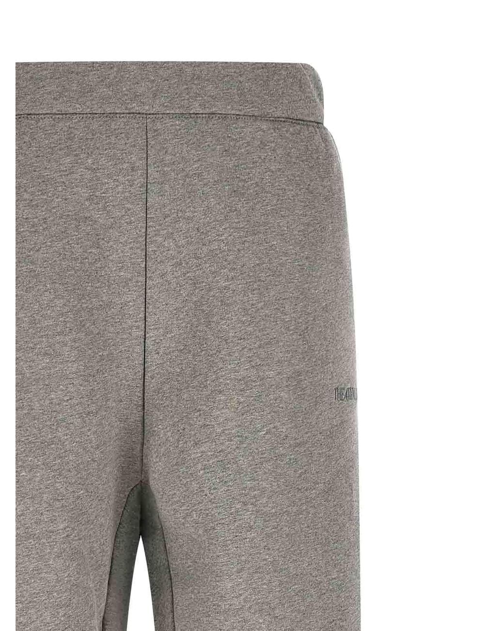 The Attico Gray Logo Embroidery Joggers
