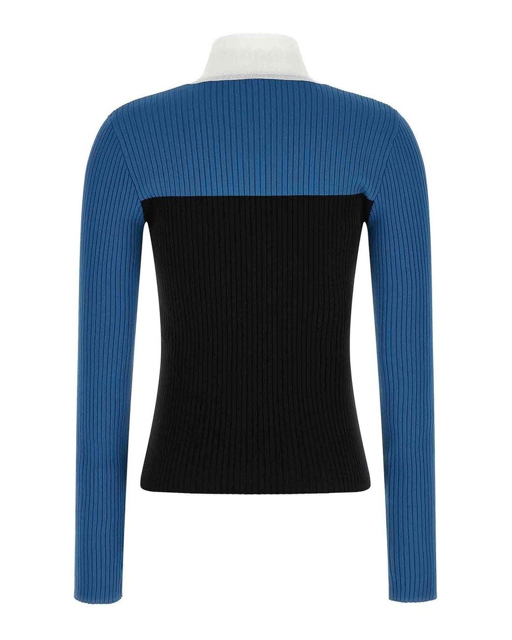 Courreges Blue Tricolor Jersey Jumper
