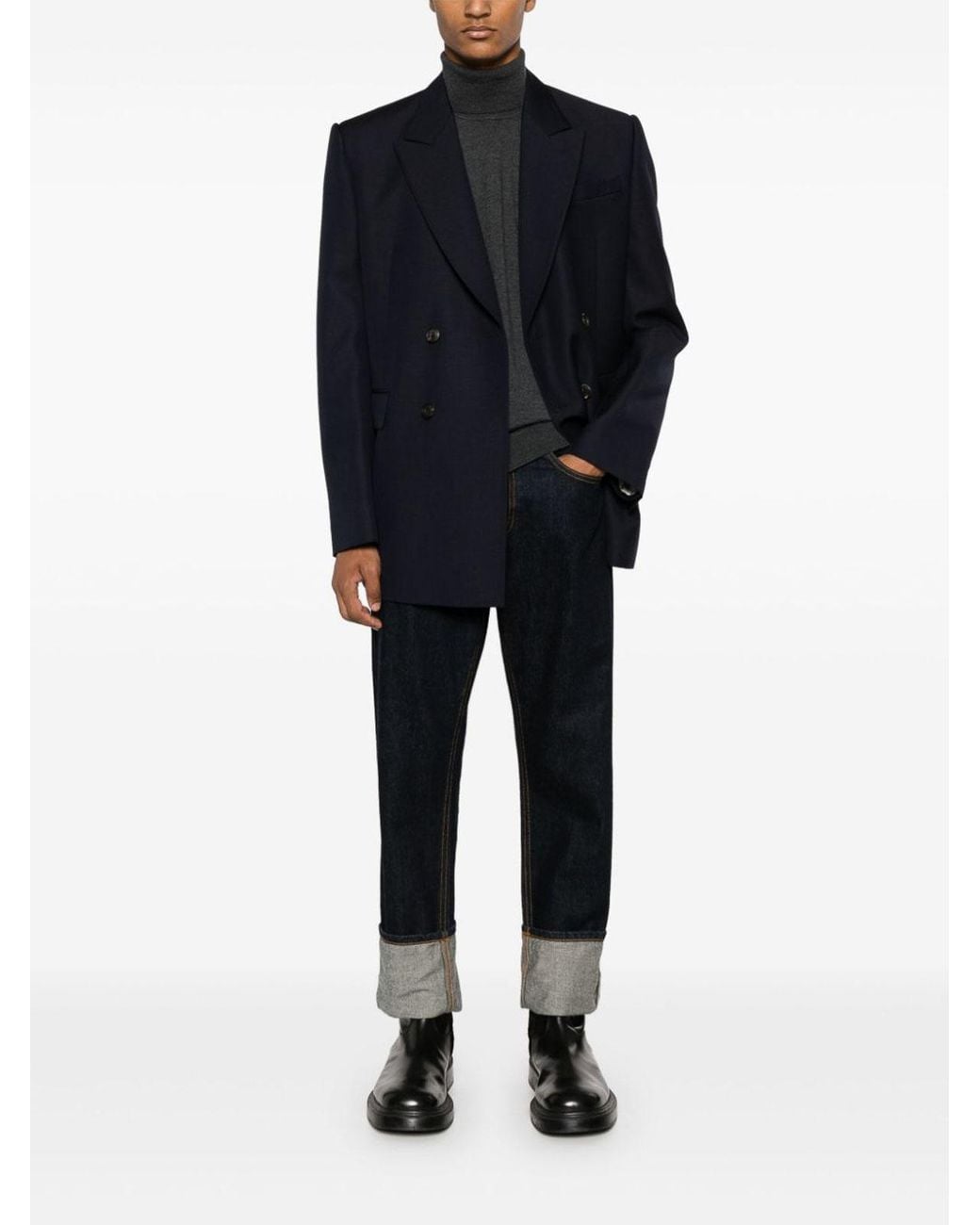 Etro Black Turtleneck Sweater With Pegasus Embroidery for men