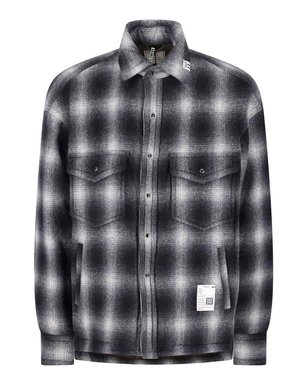 Maison Mihara Yasuhiro Gray Checked Wool Shirt for men