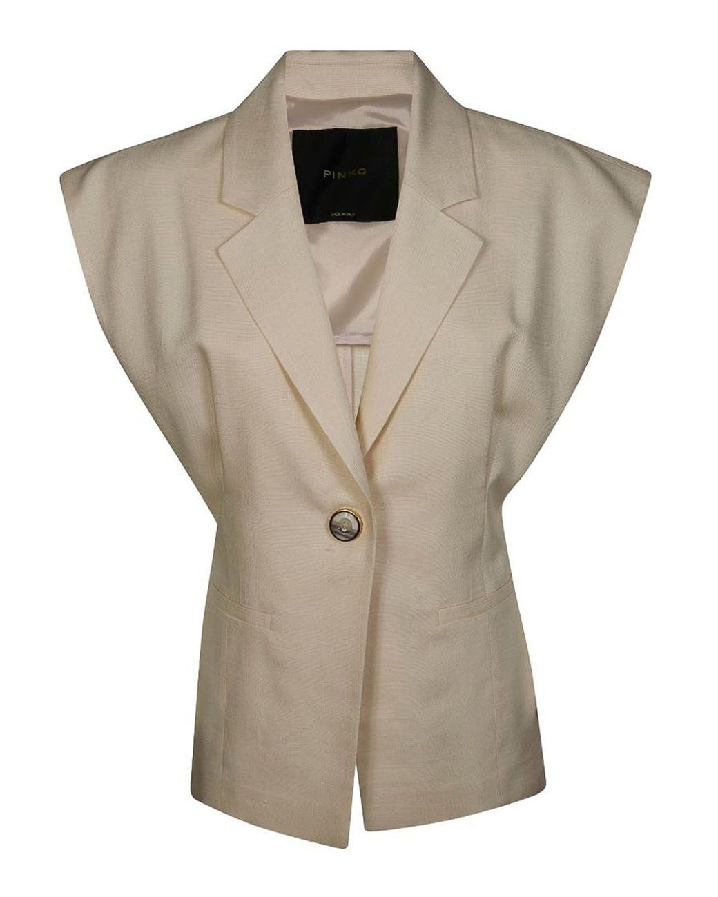 Pinko Multicolor Sleeveless Rustic-Effect Jacket