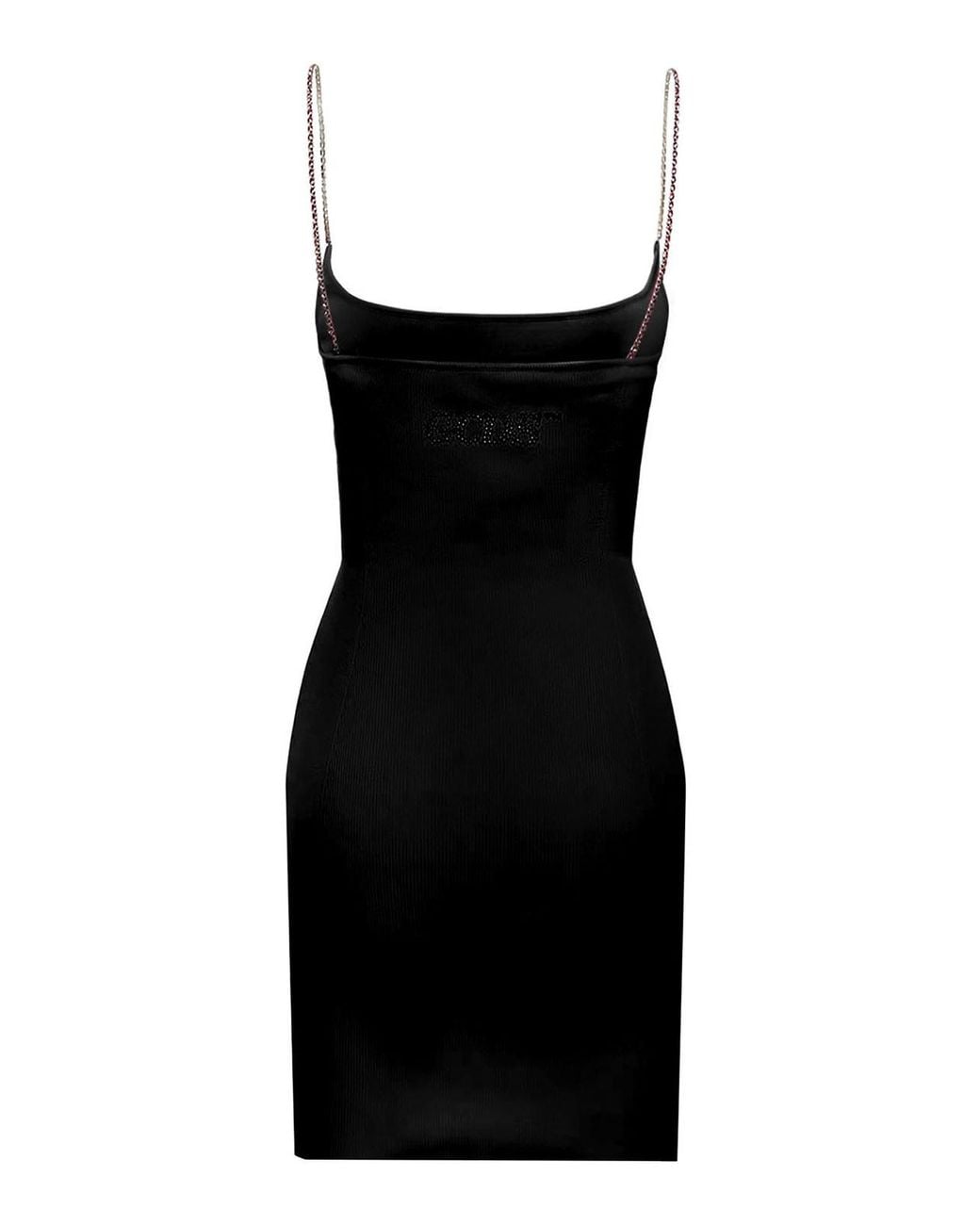 Gcds Black Jersery Dress With Back Logo