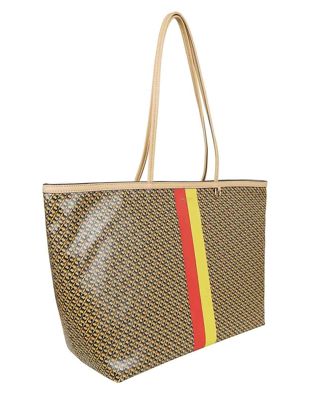 Tory Burch Natural Logo Print Bag