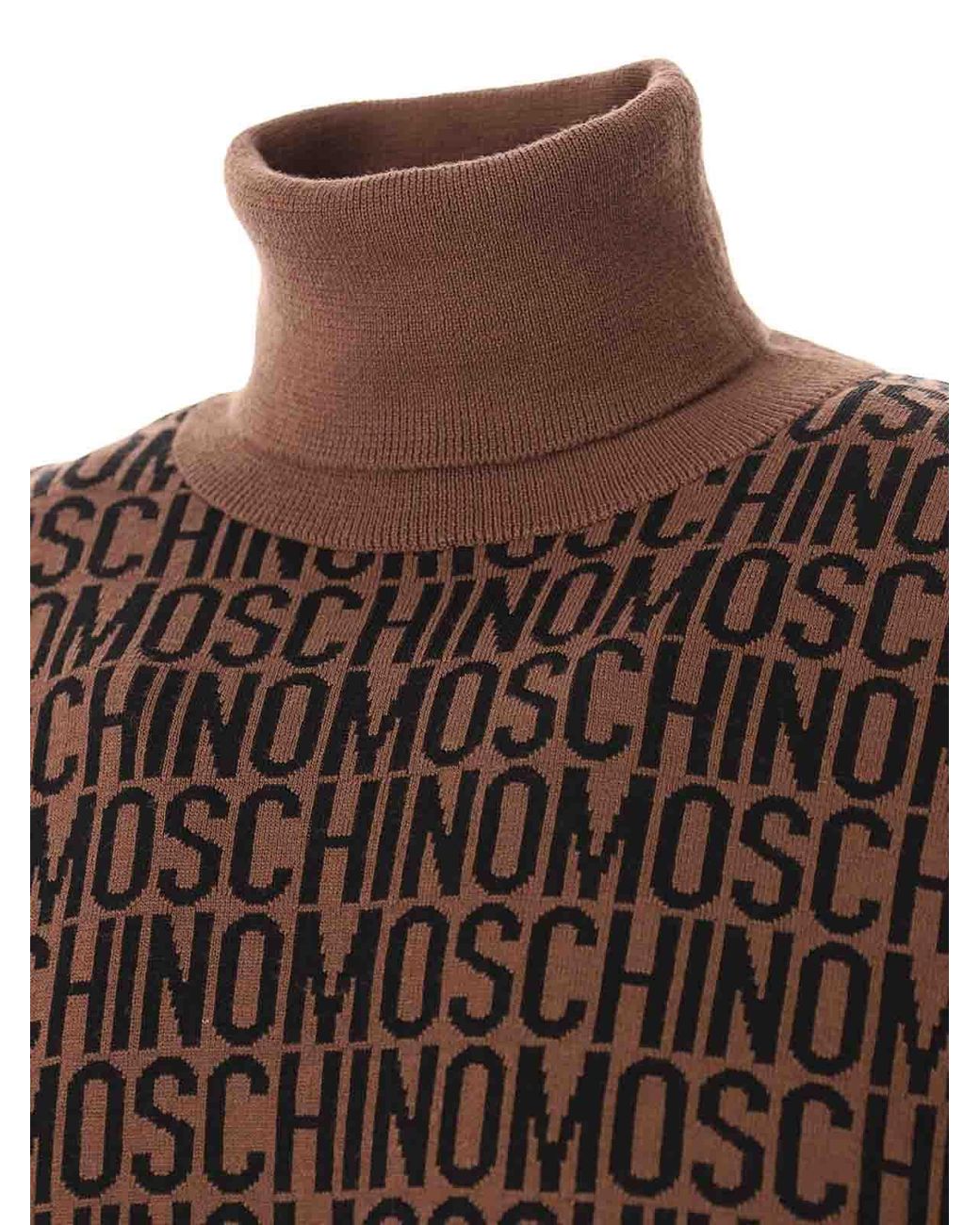 Moschino Brown Turtle Neck Logo for men