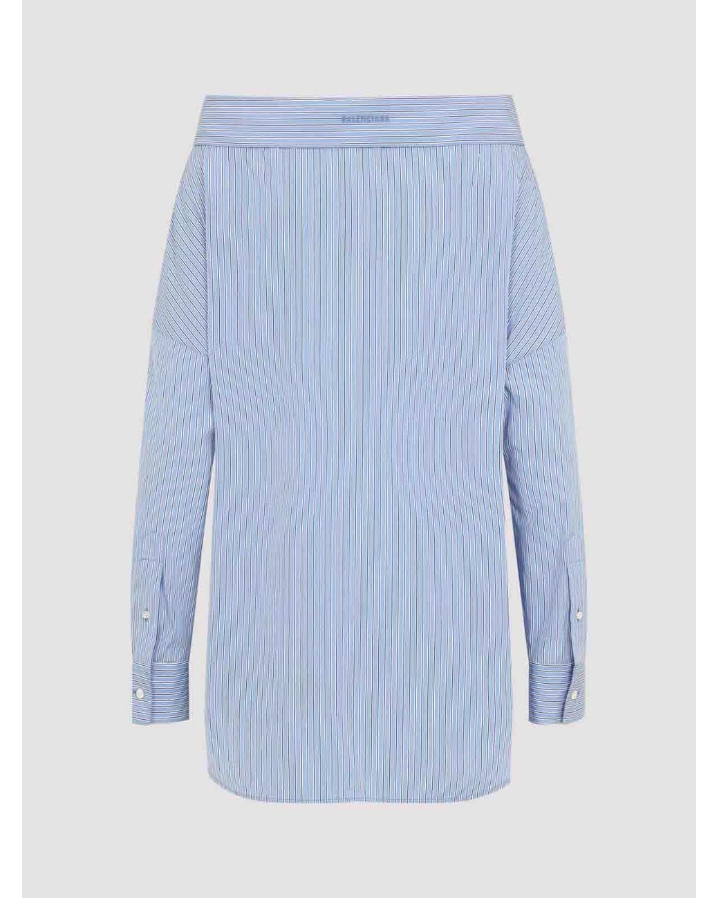 Balenciaga Blue Oversized Stola Shirt
