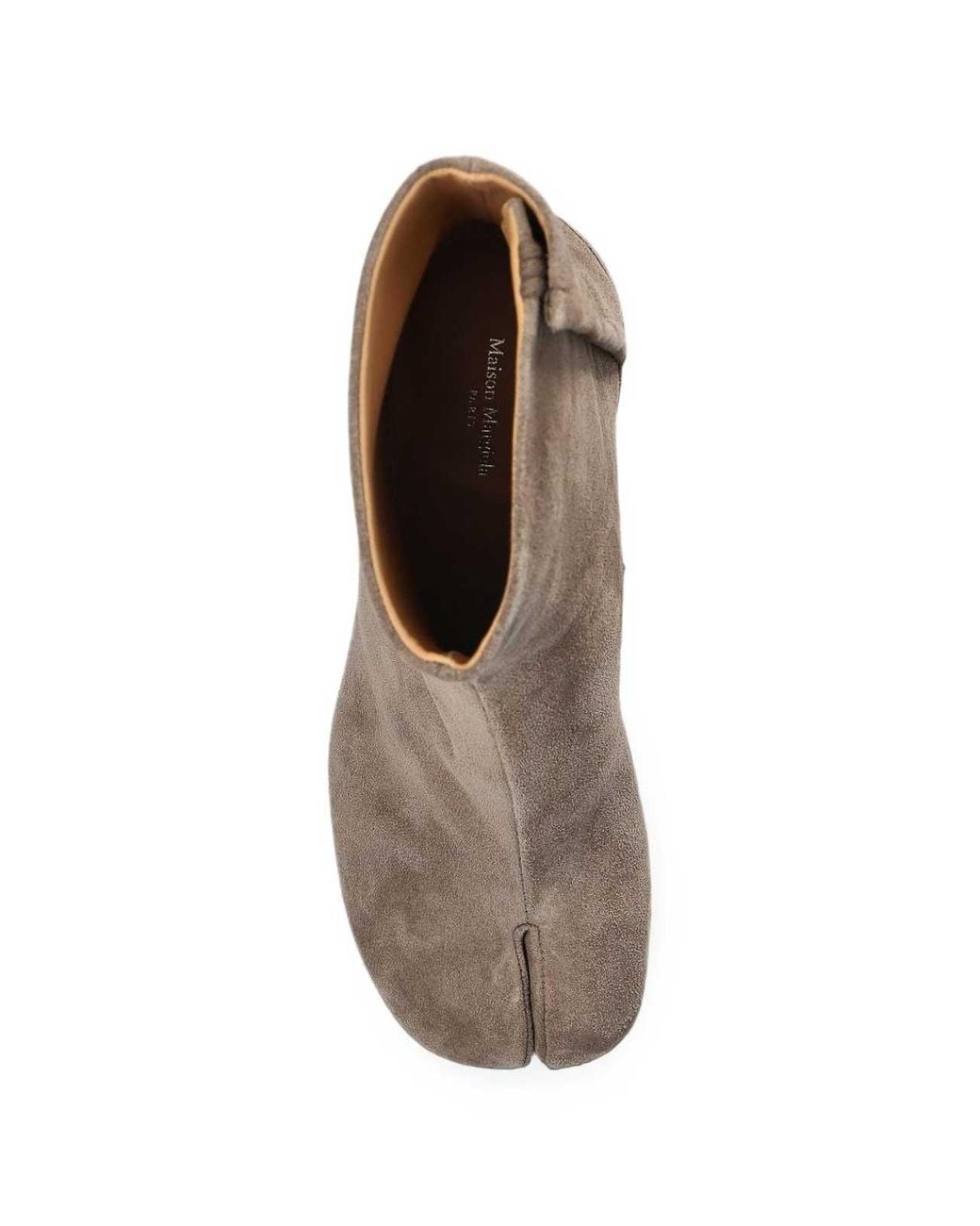 Maison Margiela Gray Suede Tabi Ankle Boots With Heel