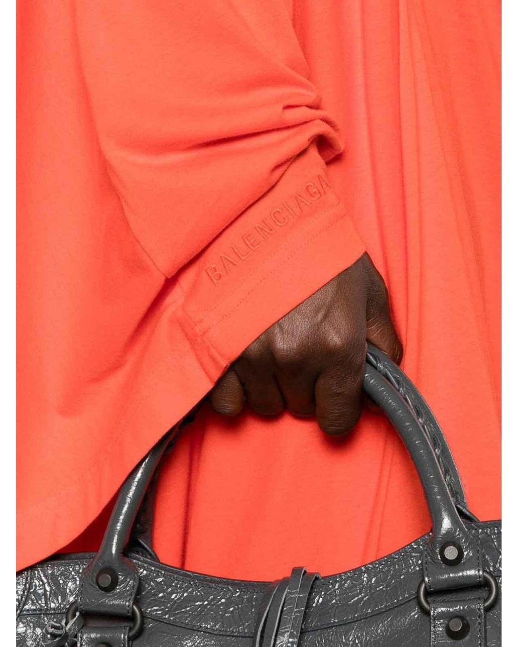 Balenciaga Red Draped Midi Dress