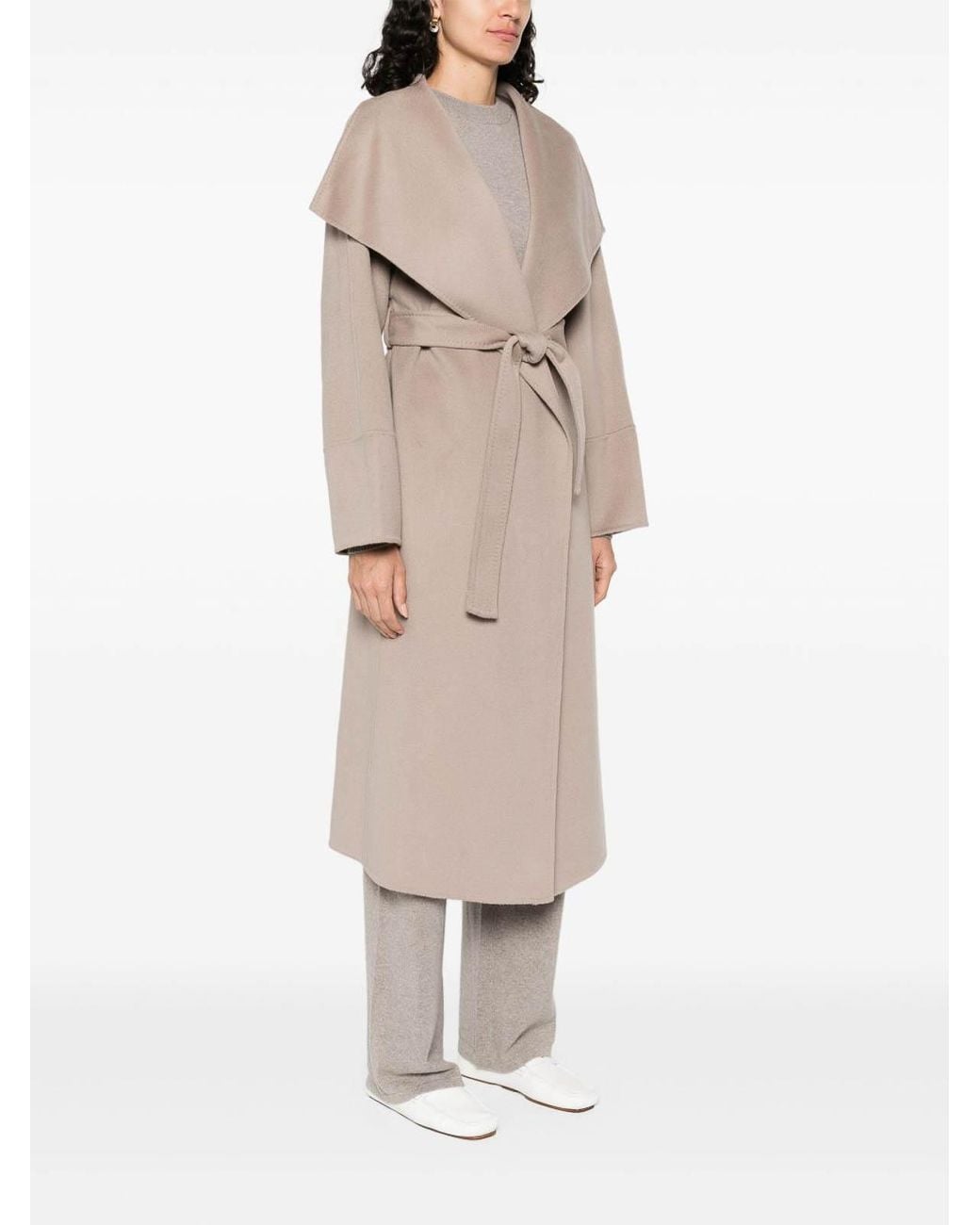 Abrigo Midi Soft Goat de color Natural