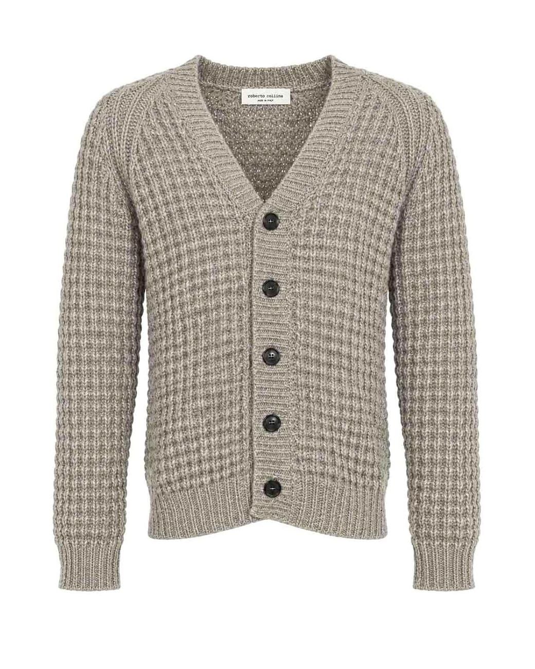 Roberto Collina Gray Cardigan for men