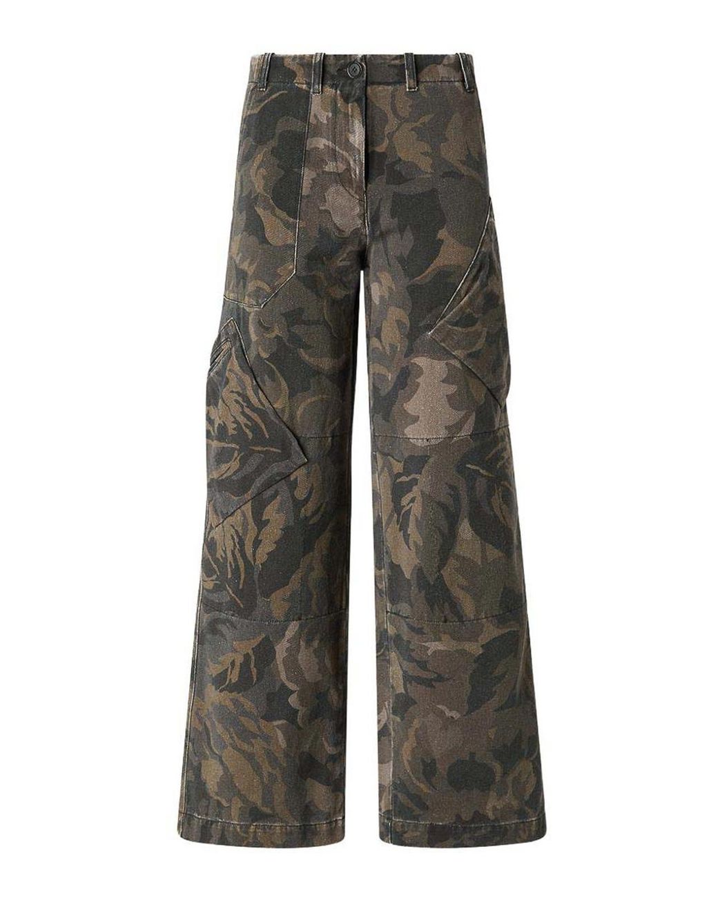 Pinko Gray Dark Haiku Trousers With Floral Design