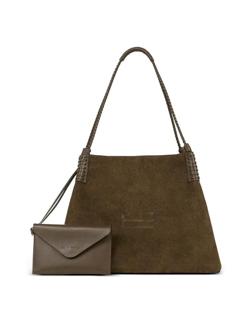 Etro Natural Libra L Suede Shopping Bag