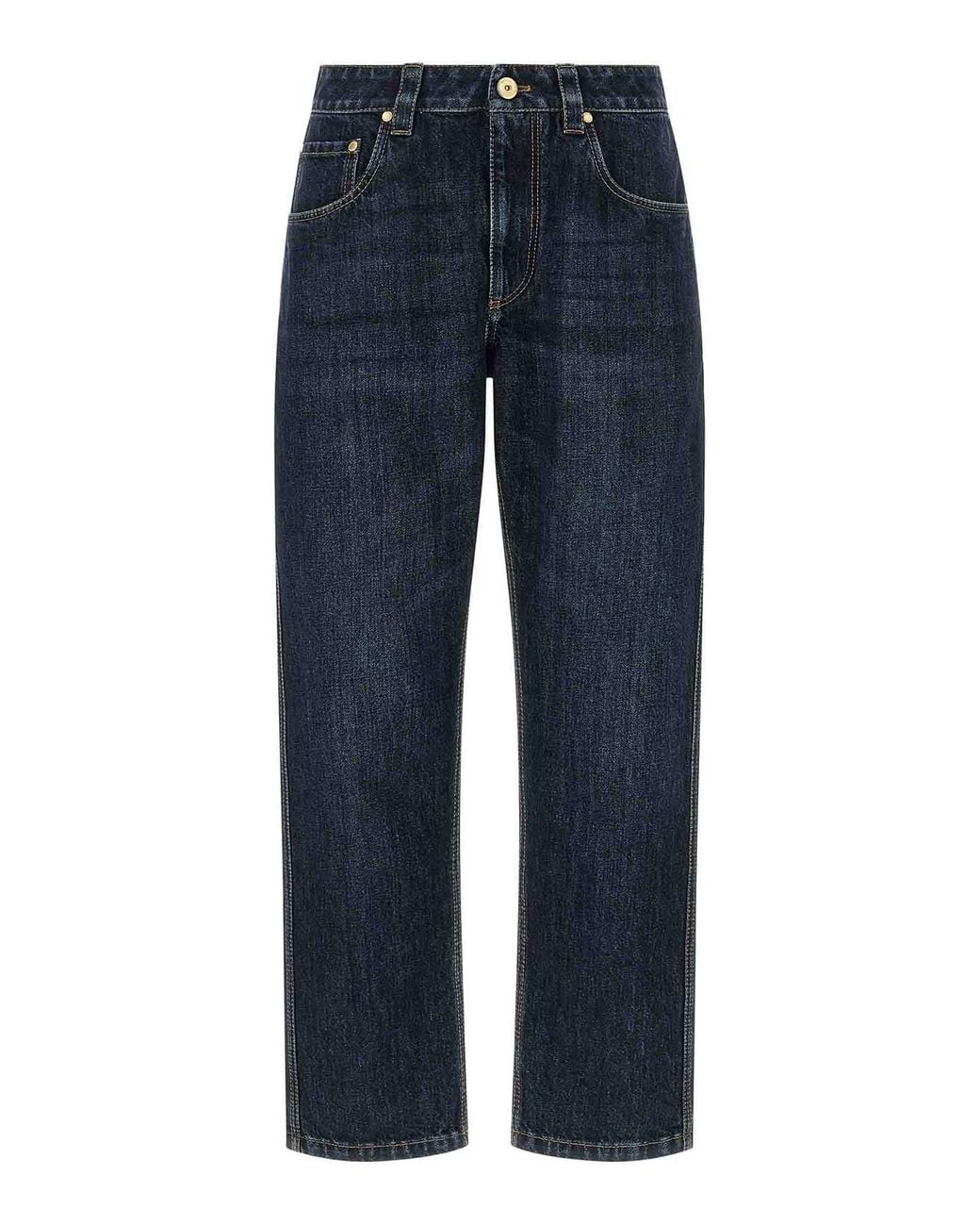 Brunello Cucinelli Blue Denim Straight-Leg Jeans