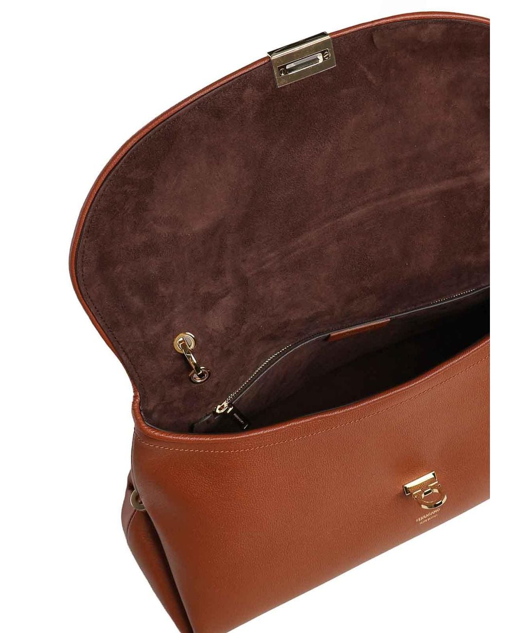 Ferragamo Brown Logo Shoulder Bag