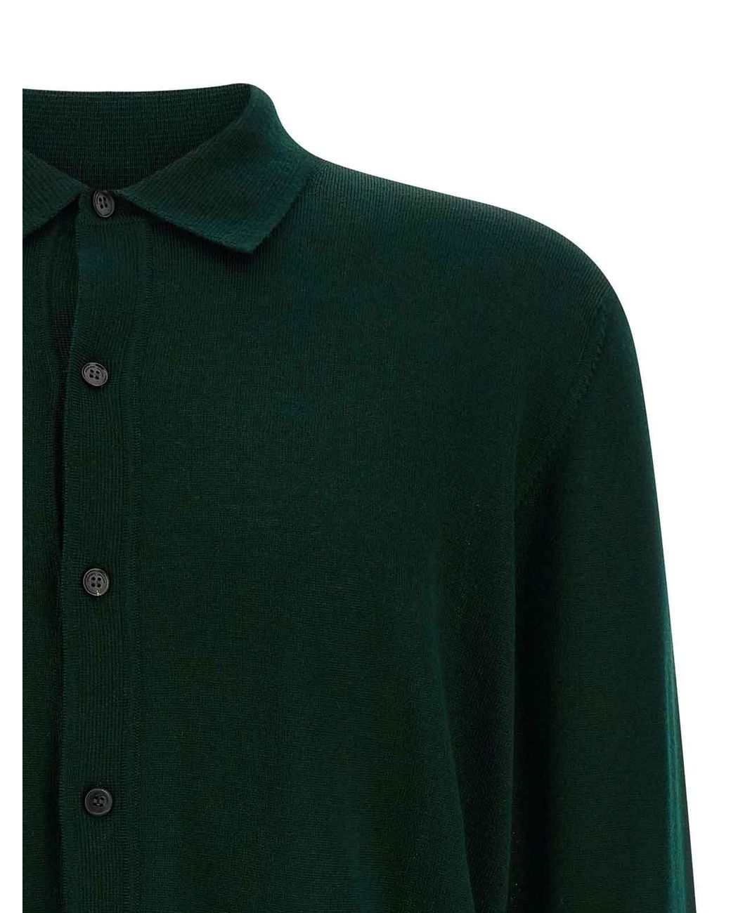 Roberto Collina Green Merino Wool Cardigan for men