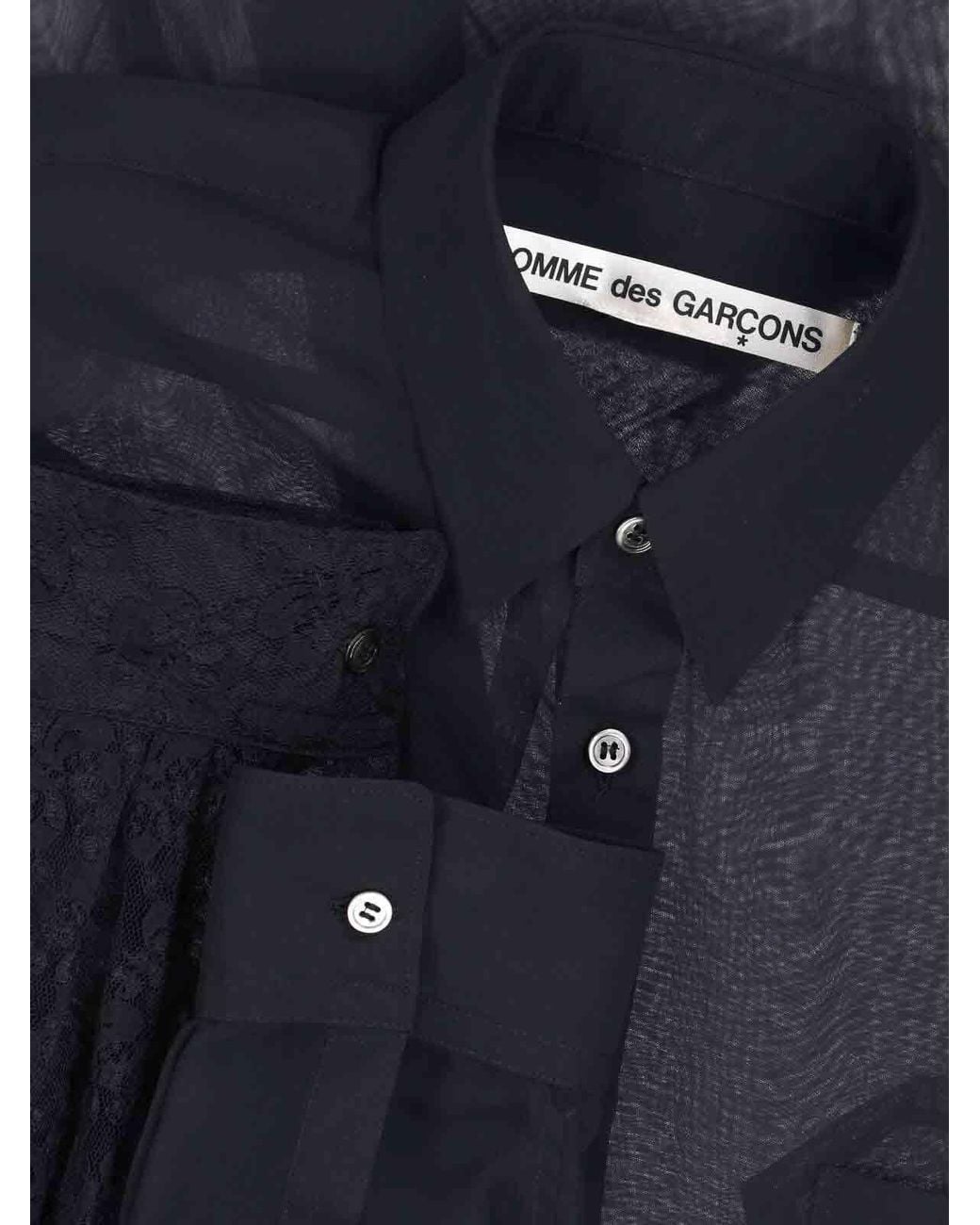 Comme des Garçons Gray Sheer Lace Shirt