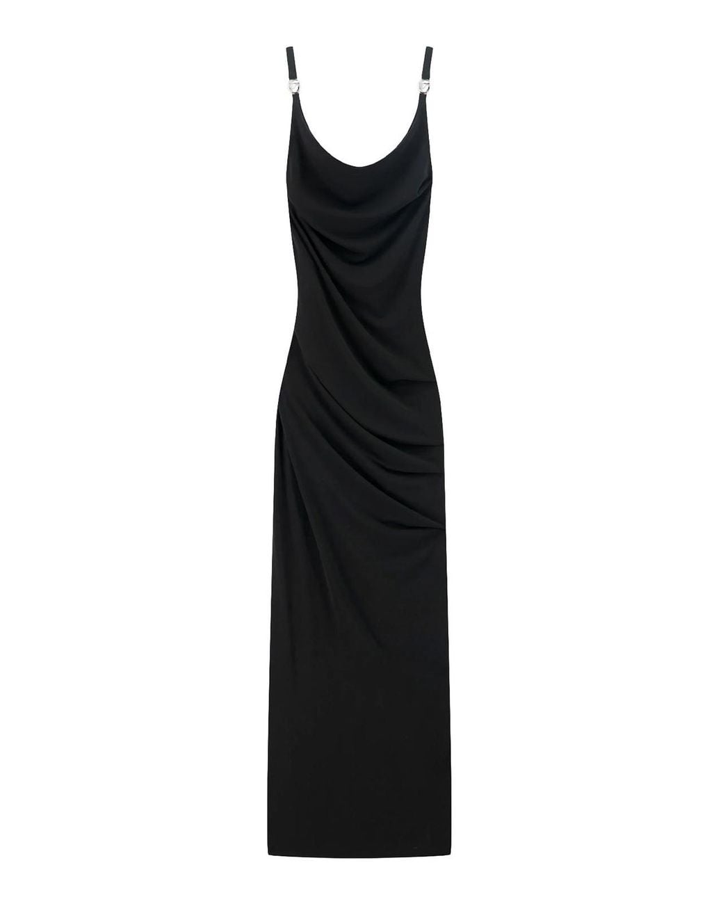 Coperni Black Draped Maxi Dress