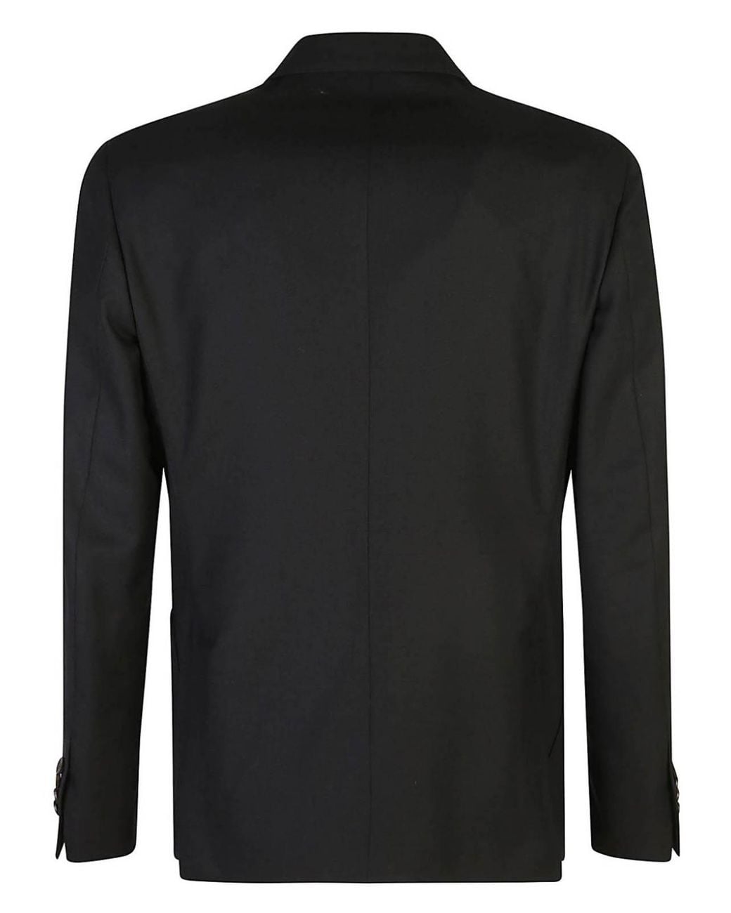 Lardini Black Double -Breasted Blazer With Application for men