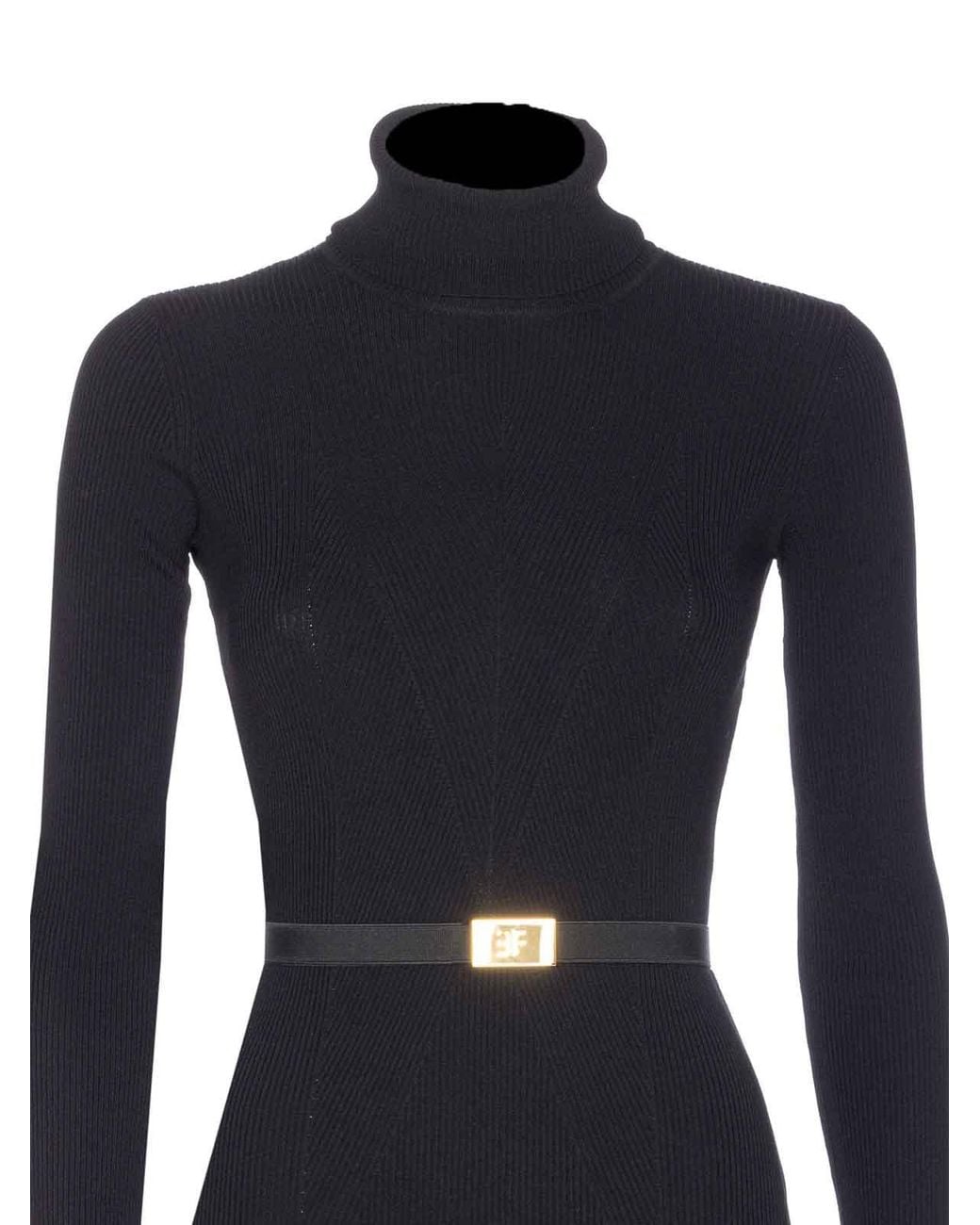 Elisabetta Franchi Blue Knitted Dress