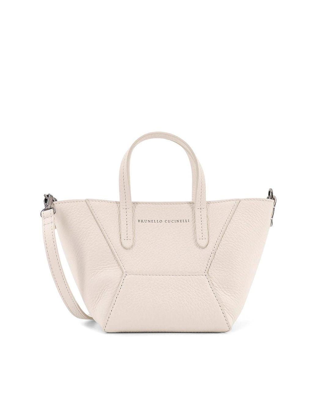 Brunello Cucinelli White Bc Duo Leather Shoulder Bag