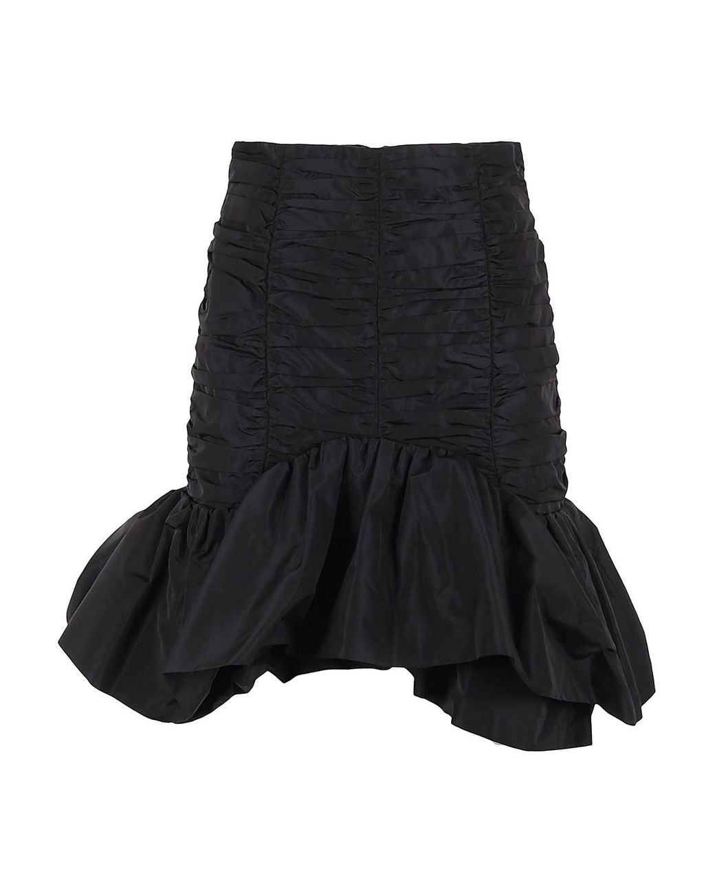 Patou Black Flounced Ruffle Mini Skirt