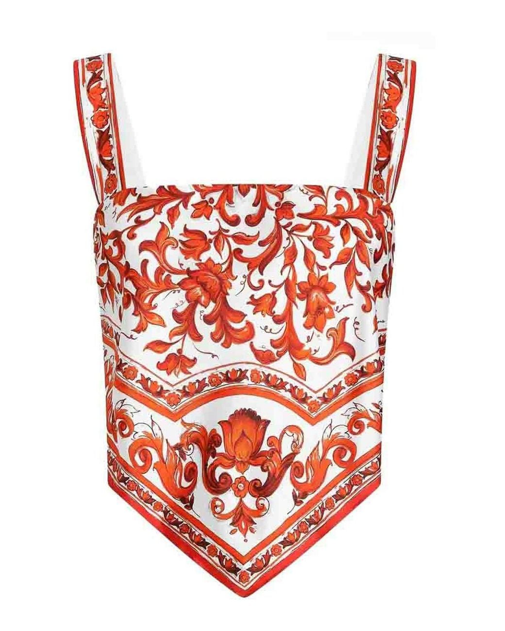 Dolce & Gabbana White Maiolica Print Top