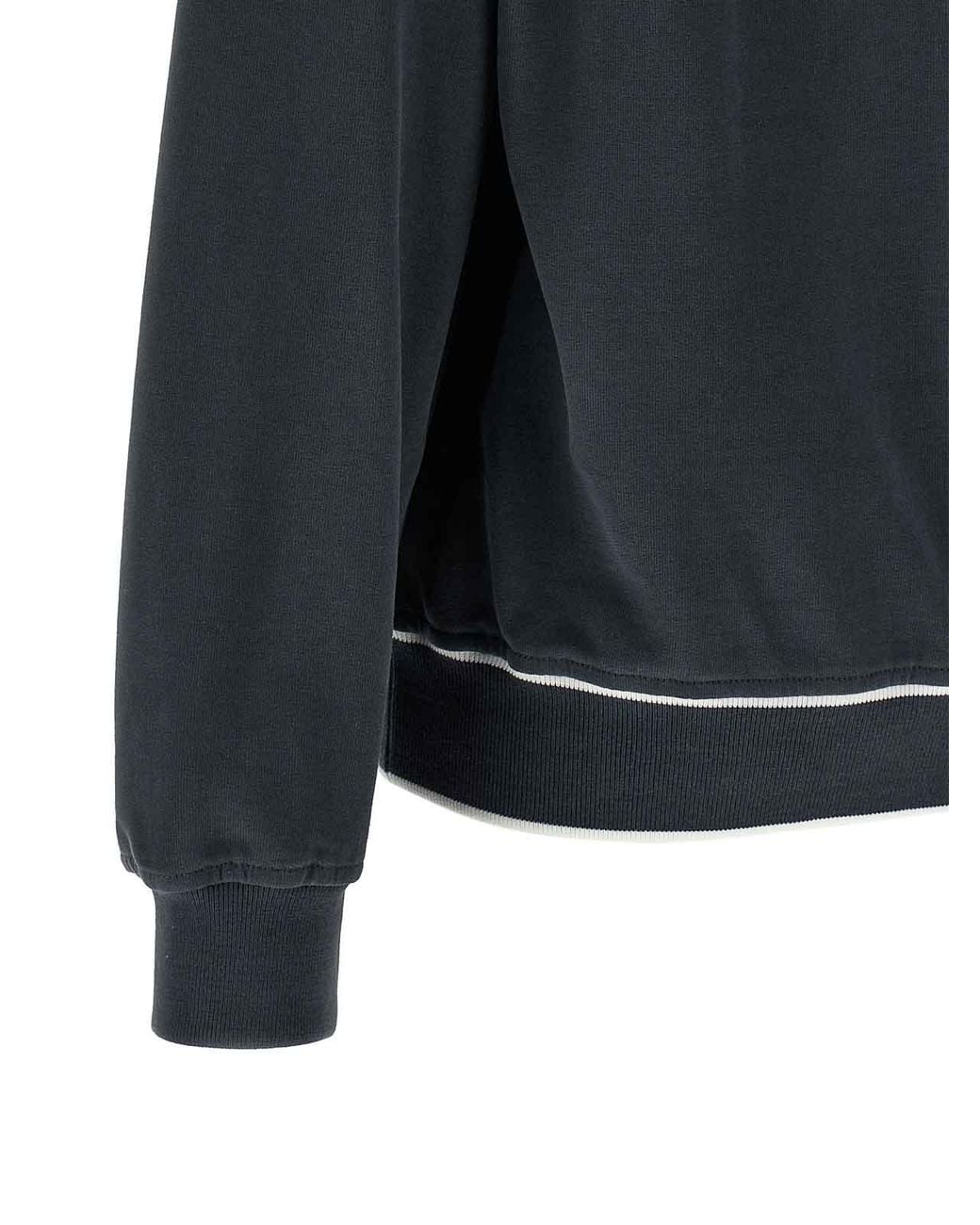 Brunello Cucinelli Blue Heraldic Patch Sweatshirt