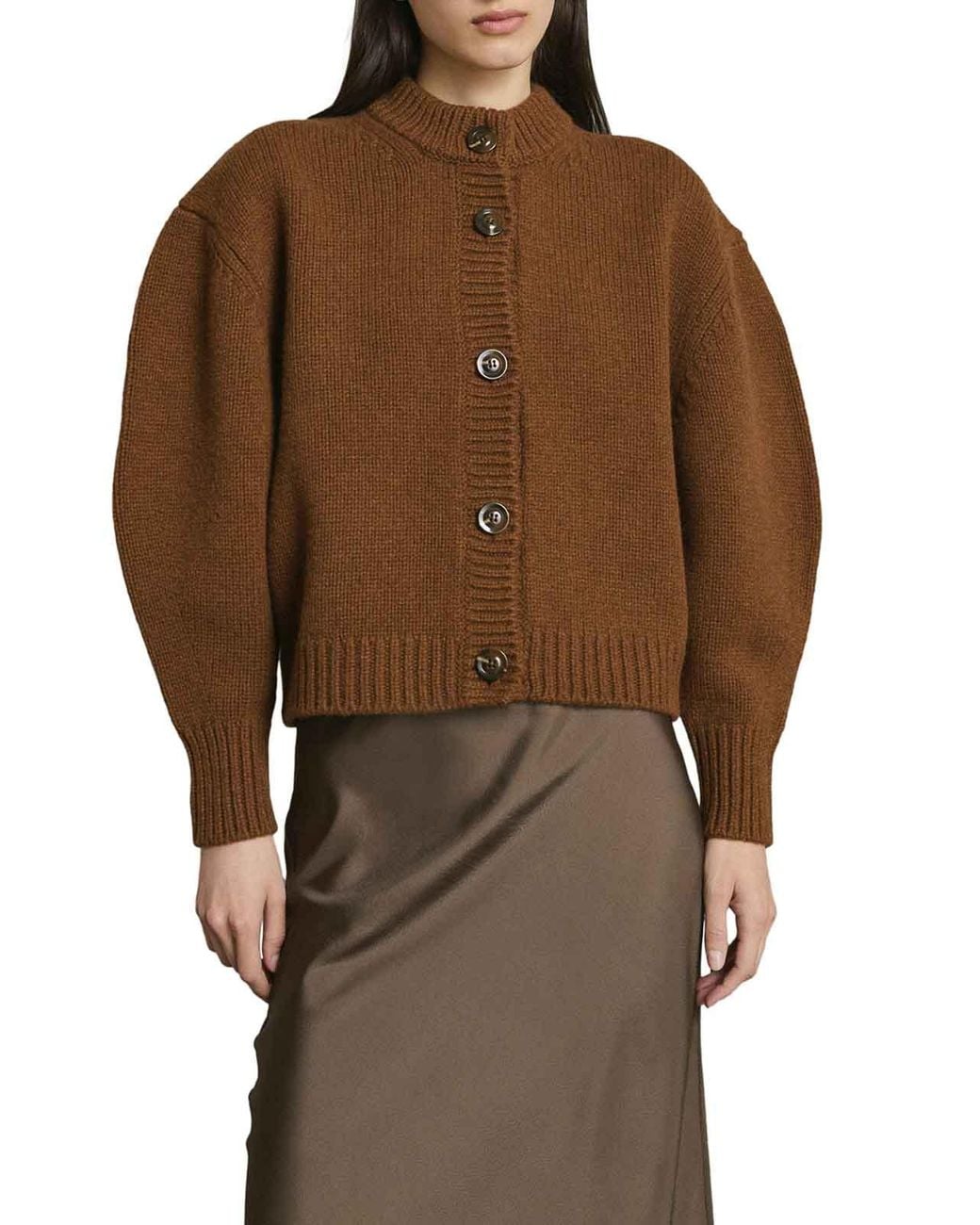 Soeur Brown Leonard Compact Wool Cardigan