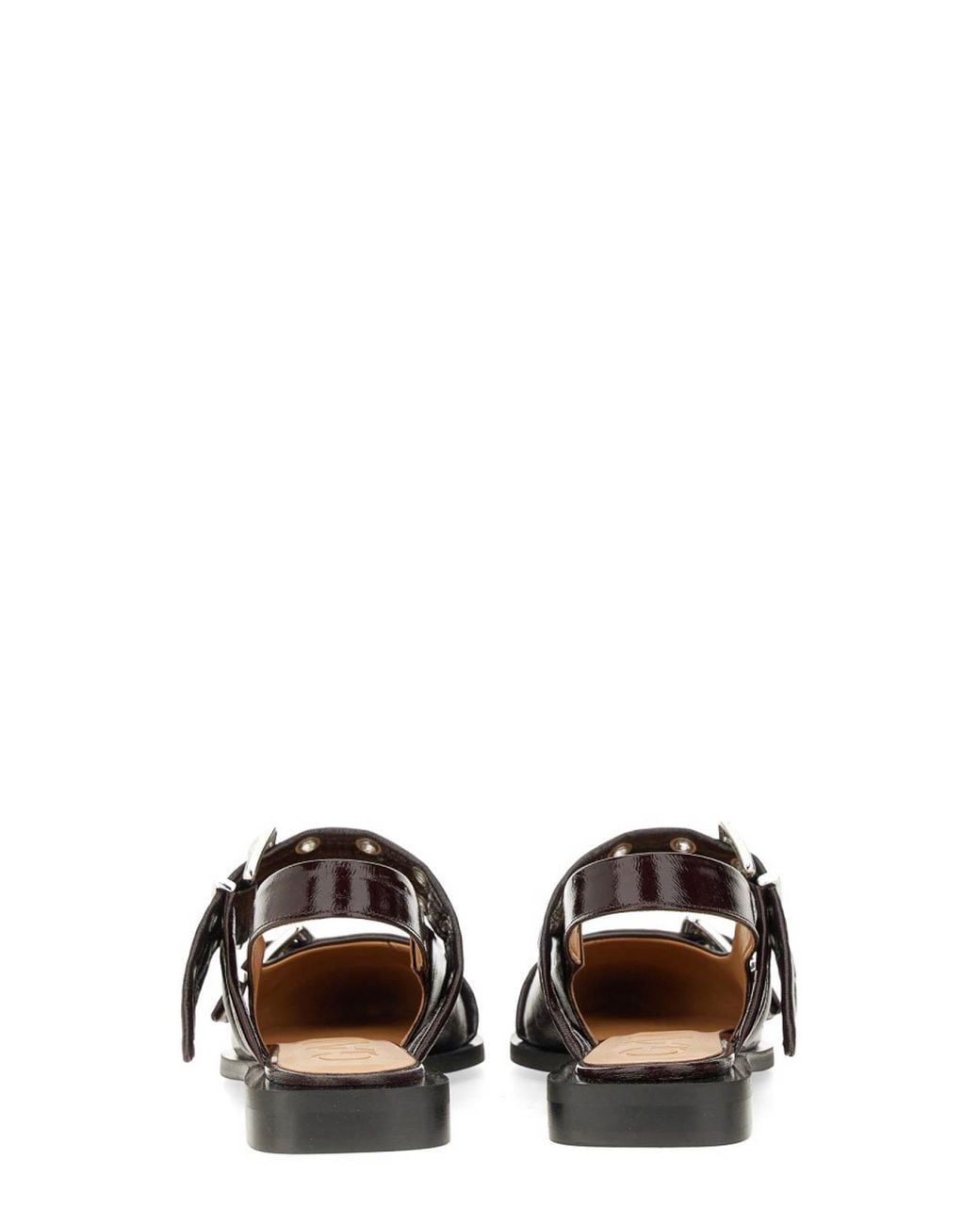 Ganni White Ballerina With Buckle Sandal