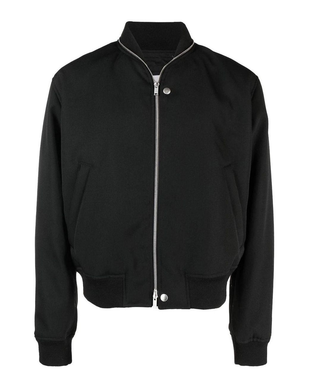Jil Sander Black Zip Bomber Jacket for men