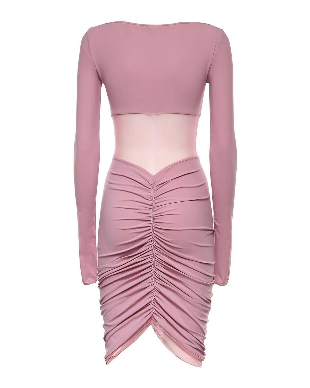 Nensi Dojaka Pink Ruched Ballet Mini Dress