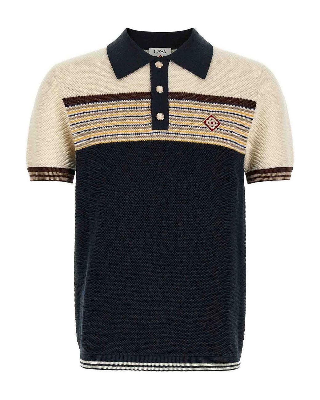 Casablanca Black Caf Culture Cotton Polo Shirt for men