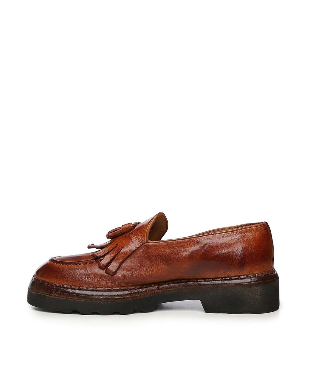 Eleventy Brown Leather Loafers for men