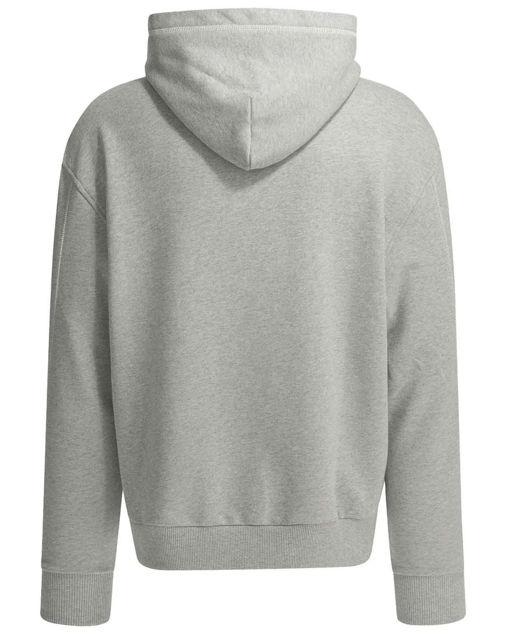 Givenchy Gray Couture Seam Contrast Stitching Hoodie for men