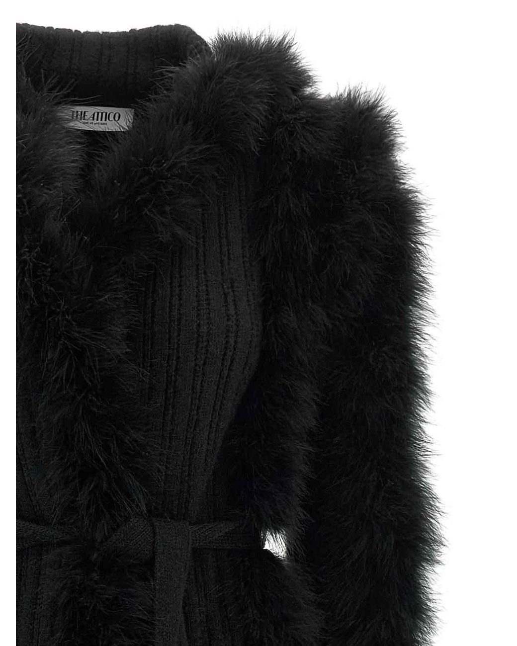 The Attico Black Dressing Gown Coat