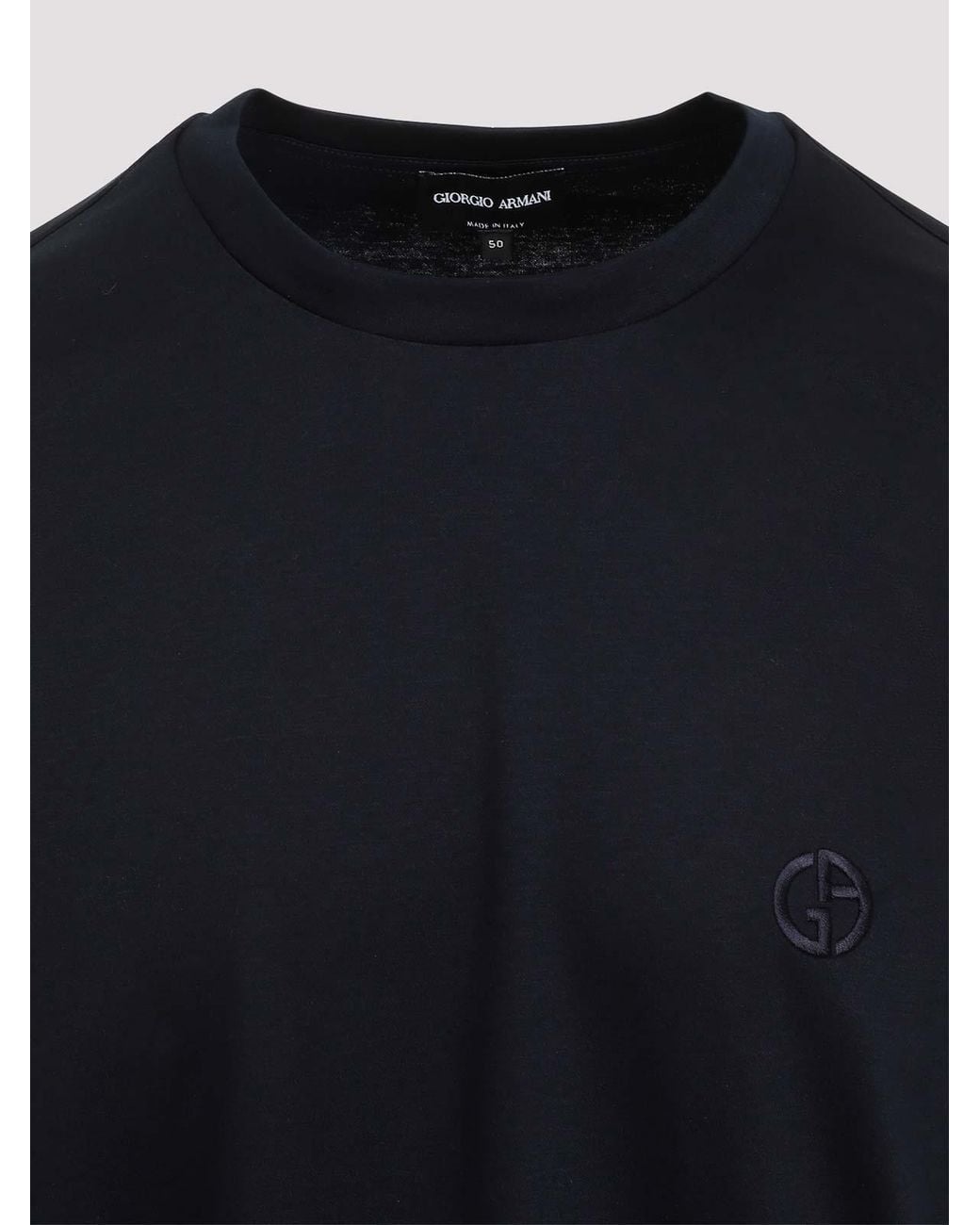 Giorgio Armani Black Cotton T-Shirt for men