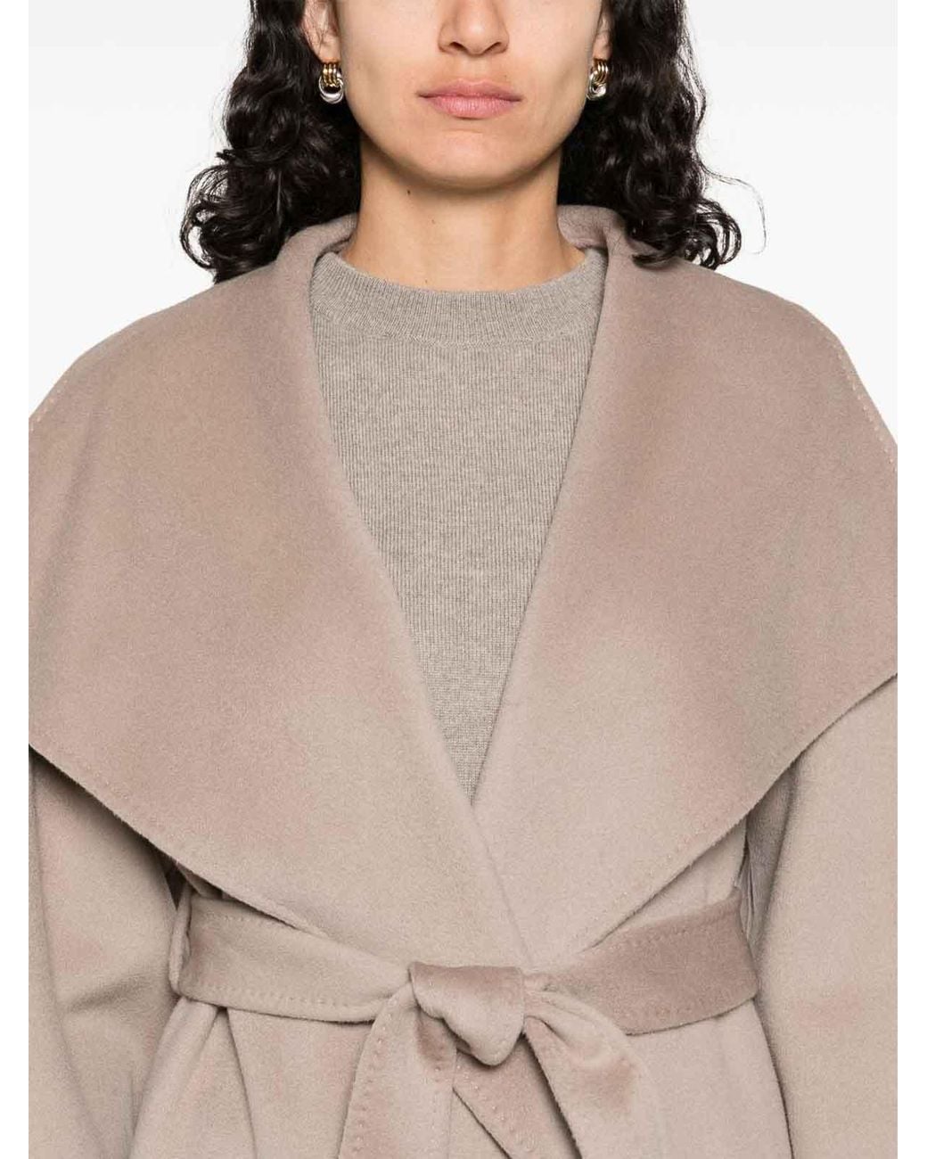 Abrigo Midi Soft Goat de color Natural